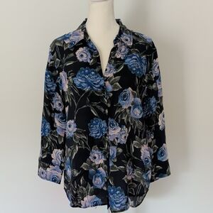 L'AGENCE Midnight Floral Blouse